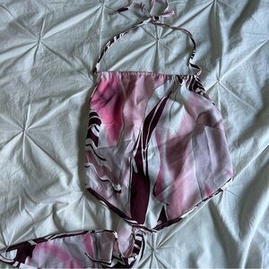 Shein Womens XS Pink and White Bandana Top